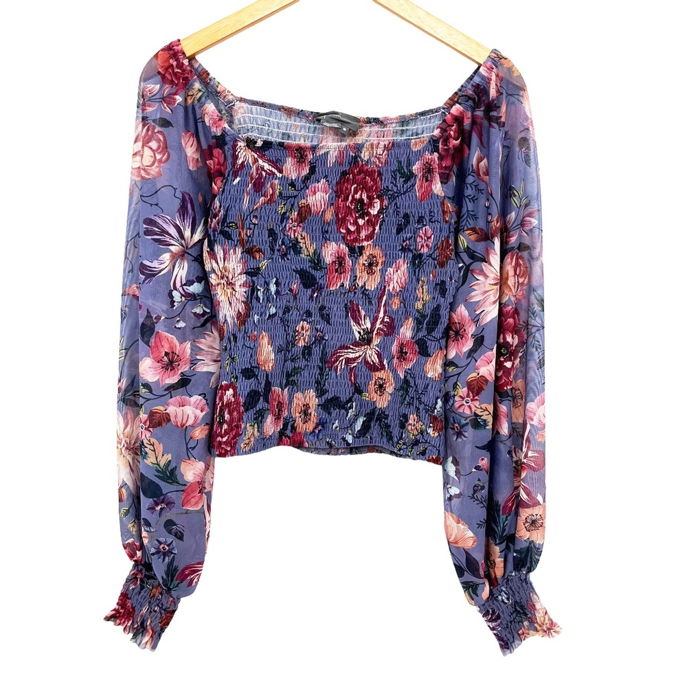 Anthropologie Rouen Floral Print Smocked Top XS
